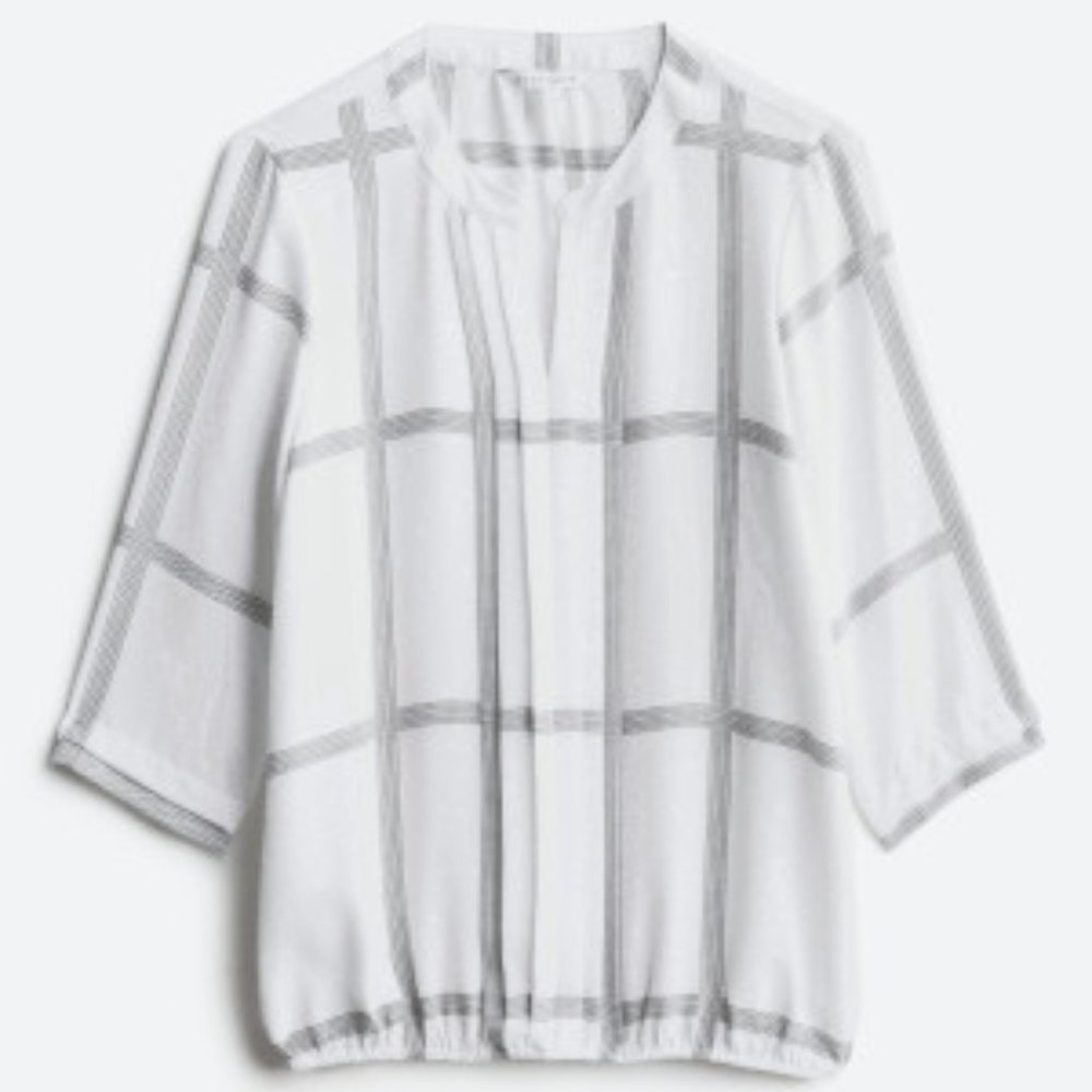 Stitch Fix 41 Hawthorn Juanis Pleat Detail Gathering Hem Blouse NWT Sz M